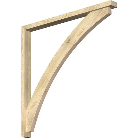 Ekena Millwork Thorton Block Rough Sawn Bracket w/ Offset Brace, Douglas Fir, 4"W x 48"D x 48"H BKT0402X48X48THR05RDF